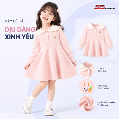 [GIÁ MỞ BÁN] Váy Bé Gái 5S Fashion Cổ Thủy Thủ Thêu Hình Thỏ Dễ Thương G0VAY25007
