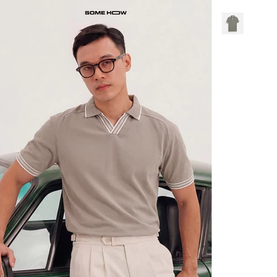 [New9] Áo Polo Regular Trụ V Mix Early Autumn Chất Liệu Cá Sấu CVC Năng Động Thoải Mái, PL0274 SOME HOW STORE