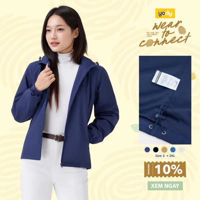 Áo khoác gió nữ YODY thiết kế basic dễ mặc cản gió chống bụi WCWC25F048