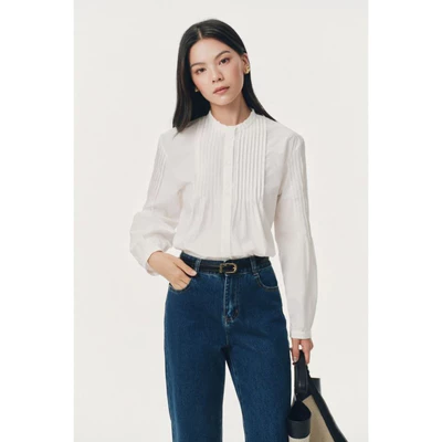 Áo blouse dáng suông dài tay Mono Talk - MCS26W-T20035TK