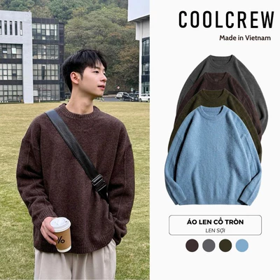 Áo Len Sợi Dệt 𝐂𝐎𝐎𝐋𝐂𝐑𝐄𝐖 Cổ Tròn Dày Dặn Ấm Áp Mùa Đông ALD 02 ALD060