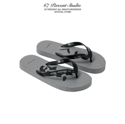 Dép Kẹp Xốp In Logo 67PERCENT/67% - GREY FLIP-FLOPS