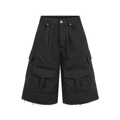 Quần Short Túi Hộp Kaki Màu Đen - Ivankov Engine Khaki Cargo Short