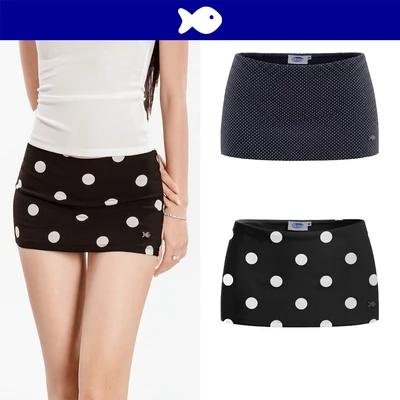 Chân váy ngắn lưng thấp ôm dáng DKMV sẵn quần trong hoạ tiết chấm bi đa dạng đính logo cá inox Minuet Skirt | K-V22