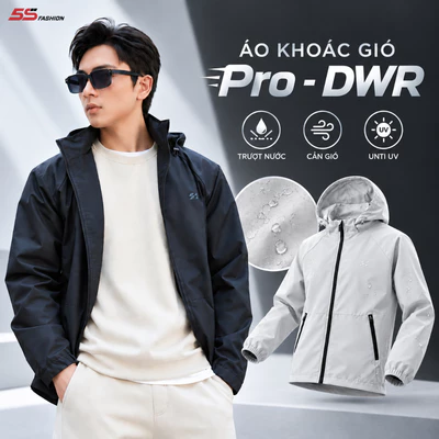 [GIÁ MỞ BÁN] Áo Khoác Gió Nam 2 Lớp Pro-DWR 5S FASHION Có Mũ Tháo Được, Trượt Nước, Chắn Gió Giữ Ấm M0AKGR5009