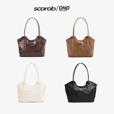 [MUA 1 TẶNG 1] SCARAB OND TOTE BAG - Túi Tote Da PVC, Túi Xách Đeo Vai Form Mềm Thời Trang Nam Nữ, Đựng Vừa Ipad