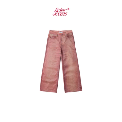 LIDER Jeans | Quần Jeans Ống Rộng Washed Màu Unisex  LIDER HIPSGOBLUSH WASHED JEANS