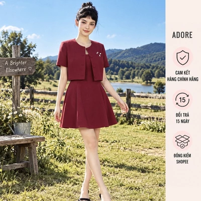 Đầm không tay Đen/ Đỏ - 611DR1046 ADORE