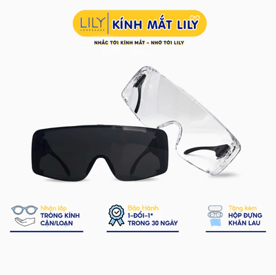 Kính chống bụi đi đường LILYEYEWEAR chất liệu nhựa cao cấp dành cho người đi xe kiểu dáng thời trang và an toàn KC1624
