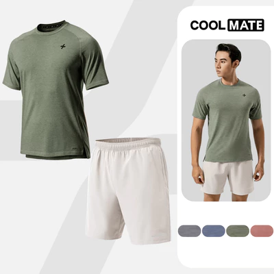 Set thể thao pickleball Áo Training Comfort và shorts 7inch thoáng khí, set đa năng Coolmate