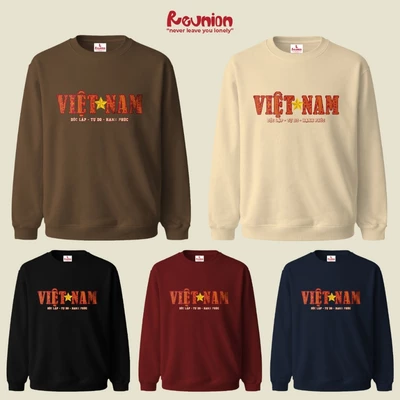 RNC VIỆT NAM Sweatshirt - Áo Nỉ Dài Tay In Hình Áo Sweater Nam Nữ Form Oversize Brand REUNION