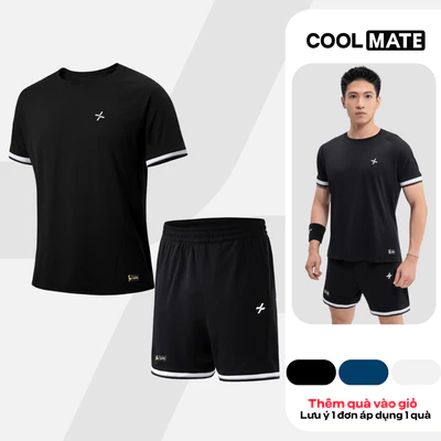 Set thể thao nam Pickleball Áo và Quần Short Essentials, Nhanh khô, Thoáng khí Thấm hút Coolmate