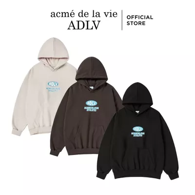 Áo Hoodie ADLV Blue Oval Logo dáng oversized màu Đen/Nâu đậm/Be - Hàng chính hãng