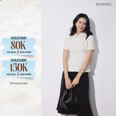 [MUA 2 GIẢM 80K] Áo Kiểu Peplum Nữ GUMAC Tay Ngắn Cổ Sen Đính Nút Kiểu Dây Kéo Bigsize Thanh Lịch Công Sở LAG09083