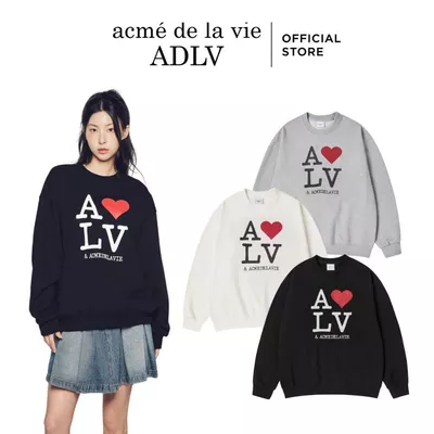 Áo Nỉ ADLV Love ADLV dáng oversized màu Đen/Kem/Muối tiêu - Hàng chính hãng