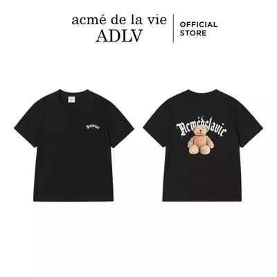 Áo Thun Nữ ADLV Gold Chain Bear Doll T-Shirt Black dáng Classic màu Đen - Hàng chính hãng