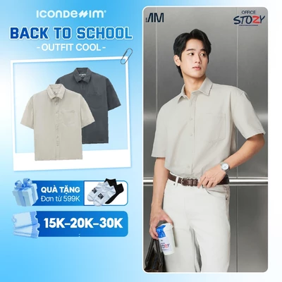 Áo Sơ Mi Nam Tay Ngắn ICONDENIM ICON AM Workplay Form Relaxed SMID0410