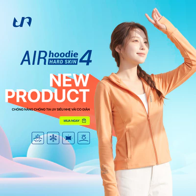 Áo Khoác Nữ Chống Nắng Chống Tia UV Siêu Nhẹ Vải Co Giãn Air Hoodie Hardskin 4 LIMEORANGE