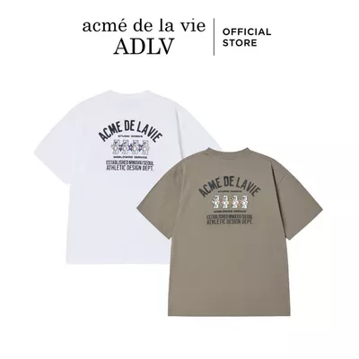 Áo Thun ADLV Four AC Bear dáng oversized màu Cacao nhạt/Trắng - Hàng chính hãn