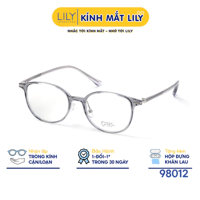 Gọng kính mắt nhựa nam nữ LILYEYEWEAR kiểu dáng vuông tròn hiện đại màu sắc thời trang thanh lịch 98012