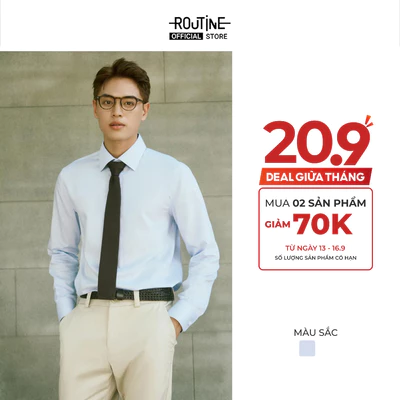 [MEMDAY MUA 2 GIẢM 70K] Áo Sơ Mi Tay Dài Nam Form Fitted - Routine 10F25SHL008