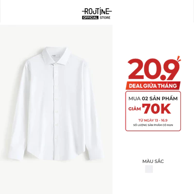 [MEMDAY MUA 2 GIẢM 70K] Áo Sơ Mi Tay Dài Nam  Form Fitted - Routine 10F25SHL017