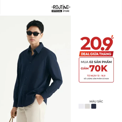[MEMDAY UP TO 15%++ - MUA 2 GIẢM 70K] Áo Sơ Mi Nam Tay Dài Vải Linen Cotton Form Regular - Routine 10S25SHL032