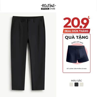 [20.9 TẶNG QUẦN] Quần Dài Nam Kaki Form Slim Cropped - Routine 10S25PCA018