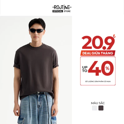[UP TO 30%++] Áo Thun Tay Ngắn Miếng Patch Form Loose - Routine 10S25TSS018