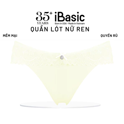 Quần lót nữ iBasic phom bikini phối lưng ren logo PANY111