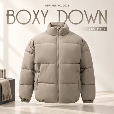 Áo Khoác Phao Nam Cổ Cao BOXY DOWN JACKETTORANO Chần Bông Cao Cấp, Khử Khuẩn, Giữ Ấm Cực Tốt, Thiết Kế Trẻ Trung GWCF004