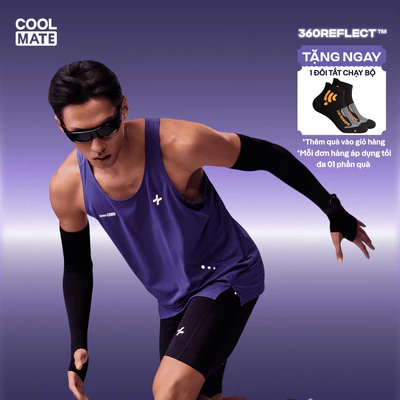 Áo chạy bộ nam 360Reflect Phản Quang mọi góc Áo tanktop thể thao siêu nhẹ, thoáng mát Coolmate