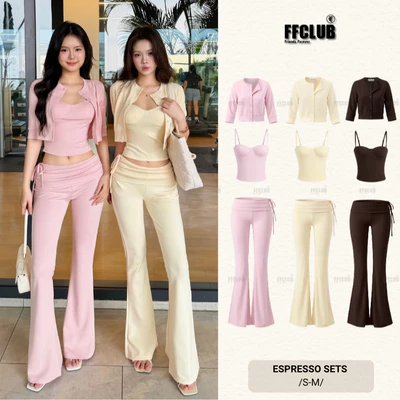 SET ÁO 2 DÂY ESPRESSO CÓ MÚT NGỰC TÔN DÁNG FFCLUB