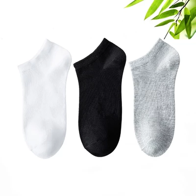 Vớ nam cổ ngắn 4MEN trơn sợi bamboo khử mùi, kháng khuẩn, thấm hút mồ hôi, co giãn, thoáng khí
