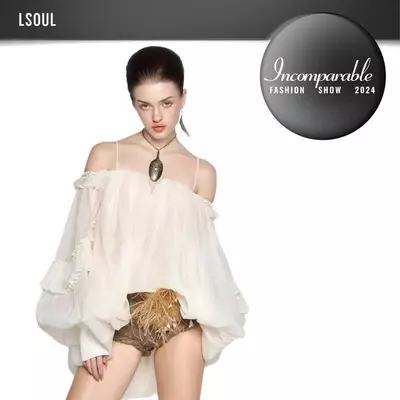 [INCOMPARABLE] LSOUL - Áo Trễ Vai Hai Dây Dáng Bồng Voan Tơ Tay Phồng Thanh Lịch Sang Trọng Lisa Top A24062750