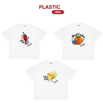 Áo thun oversized boxy, áo thun local "Fruit" 250gsm Cổ Tròn Unisex Nam Nữ Basic TRANGTRAICAY01