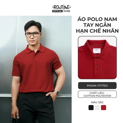 Áo Polo Tay Ngắn Nam Thêu Logo Phối Cổ Form Fitted - Routine 10F25POL005
