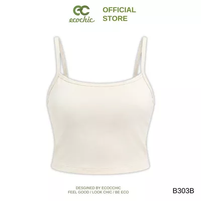 (QUÀ TẶNG KHÔNG BÁN) Áo 2 Dây Crop Nữ ECOCHIC B303 Chất Liệu Cotton Mềm mại Thấm Hút Mồ Hôi Tốt