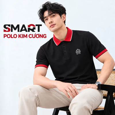 Áo nam TORANO POLO KIM CƯƠNG chất liệu Mercerized Cotton cao cấp thoáng khí tối ưu GSTP643