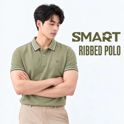 Áo polo nam TORANO RIBBED POLO công nghệ Hydrolix kiểm soát độ ẩm, mặc luôn khô ráo thoải mái GSTP869