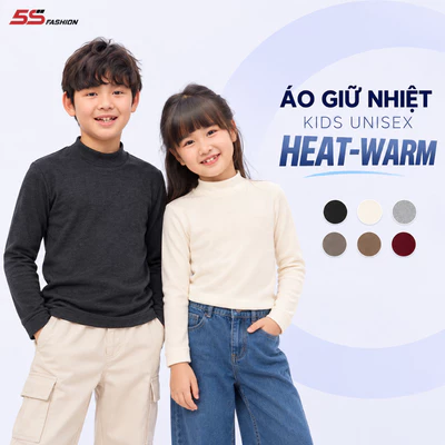 Áo Giữ Nhiệt Bé Trai, Bé Gái HEAT-WARM 5S FASHION Vải Tự Nhiên Cao Cấp, Mềm Ấm, Dễ Mặc K0AGN26050