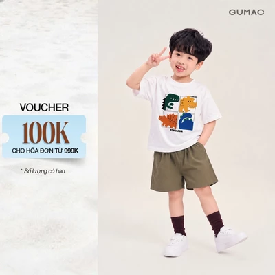 Áo Thun KID GUMAC Bé Trai Form Rộng Vừa Cổ Tròn Bo Viền Tay Ngắn In Họa Tiết Thân Trước ATBG09109