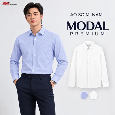 Áo Sơ Mi Nam 5S FASHION Modal Premium Cổ Bẻ, Tay Dài Có Túi Ngực M0ASM26048