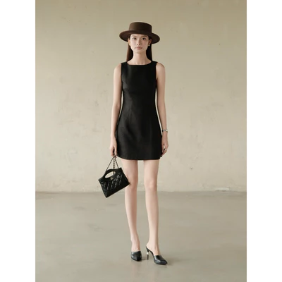 RUBIES Haven Dress - Đầm Ngắn Nữ Vải Linen Tưng Dáng Chữ A Sát Nách Cổ Thuyền