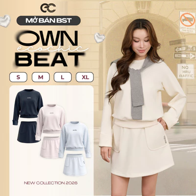 [LIVE KOL] Set váy bộ ECOCHIC SB01 Áo Cổ Tròn Basic Chân Váy Chữ A Logo Thêu Chất Liệu Cao Cấp Mềm MỊn