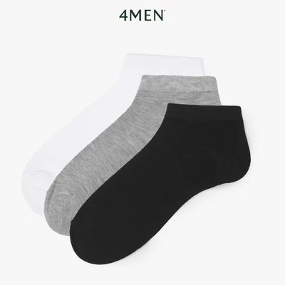 Vớ Cổ Ngắn 4MEN Trơn Sợi Bamboo Kháng Khuẩn Khử Mùi VO126 Freesize Tiện Dụng