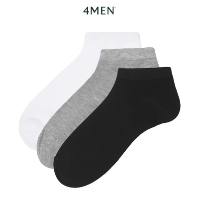 Vớ Cổ Ngắn 4MEN Trơn Sợi Bamboo Kháng Khuẩn Khử Mùi VO122 Freesize Tiện Dụng