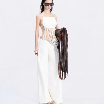 TSUN Chính Hãng - Quần Dài Trắng Ống Suông Evelyn Pants