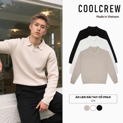 Áo Len Dài Tay Cổ Polo Không Cúc 𝐂𝐎𝐎𝐋𝐂𝐑𝐄𝐖 Dệt Kim Dày Dặn Phong Cách Hàn Quốc Unisex ALD199