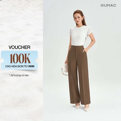 Quần Tây Nữ GUMAC Dáng Suông Nhẹ Chiều Dài Hợp Lý Lưng Rời Tôn Dáng Form Cơ Bản Dễ Phối QG10051